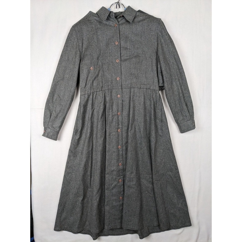 Harvé Benard Holtzman Womens Gray Button Up Dress Size 10